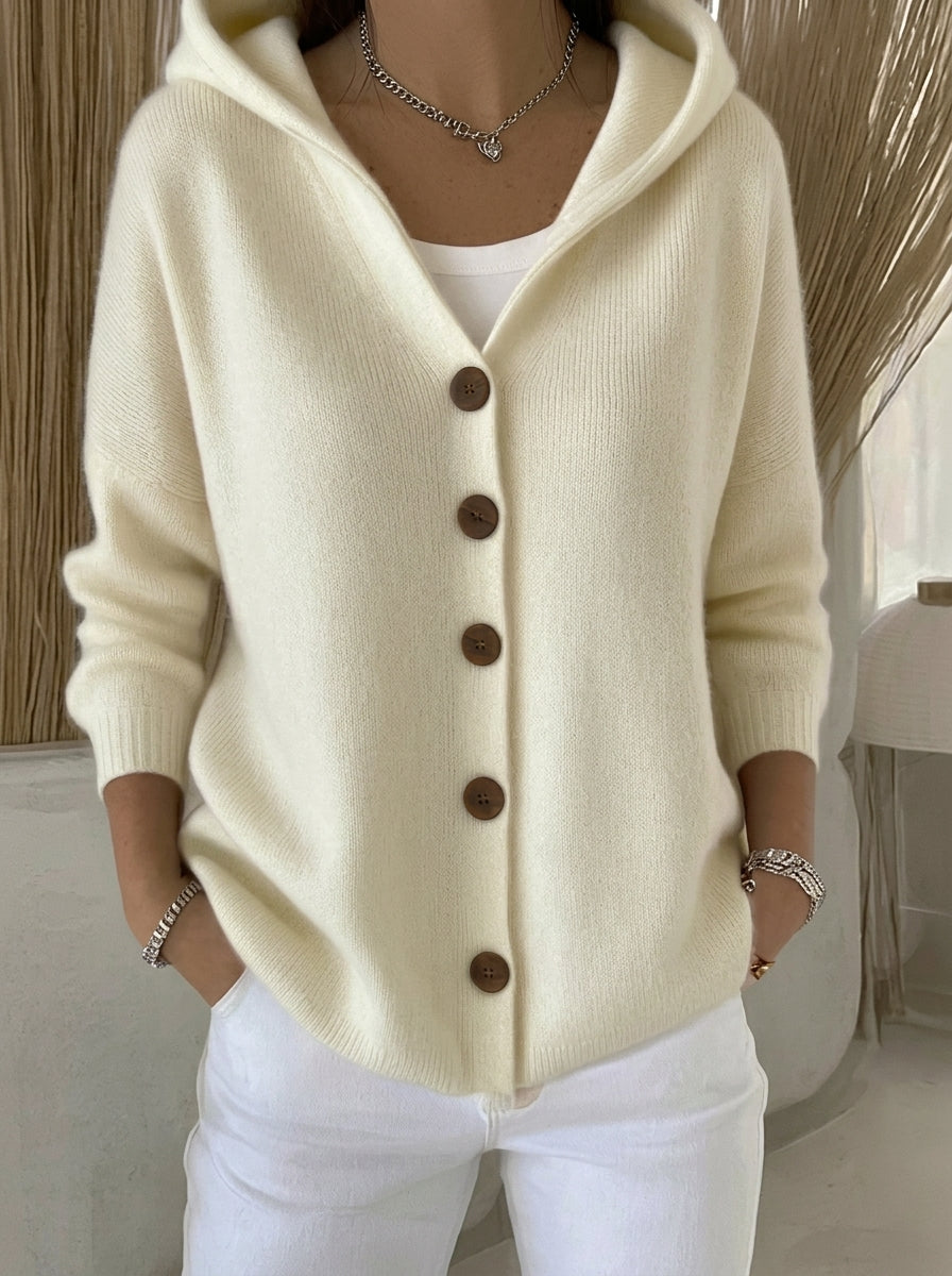 Rocío: Chaqueta de punto con capucha en beige