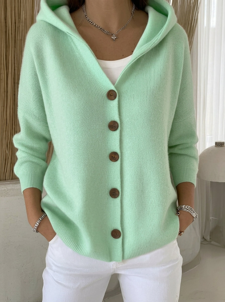 Rocío: Chaqueta de punto con capucha en verde