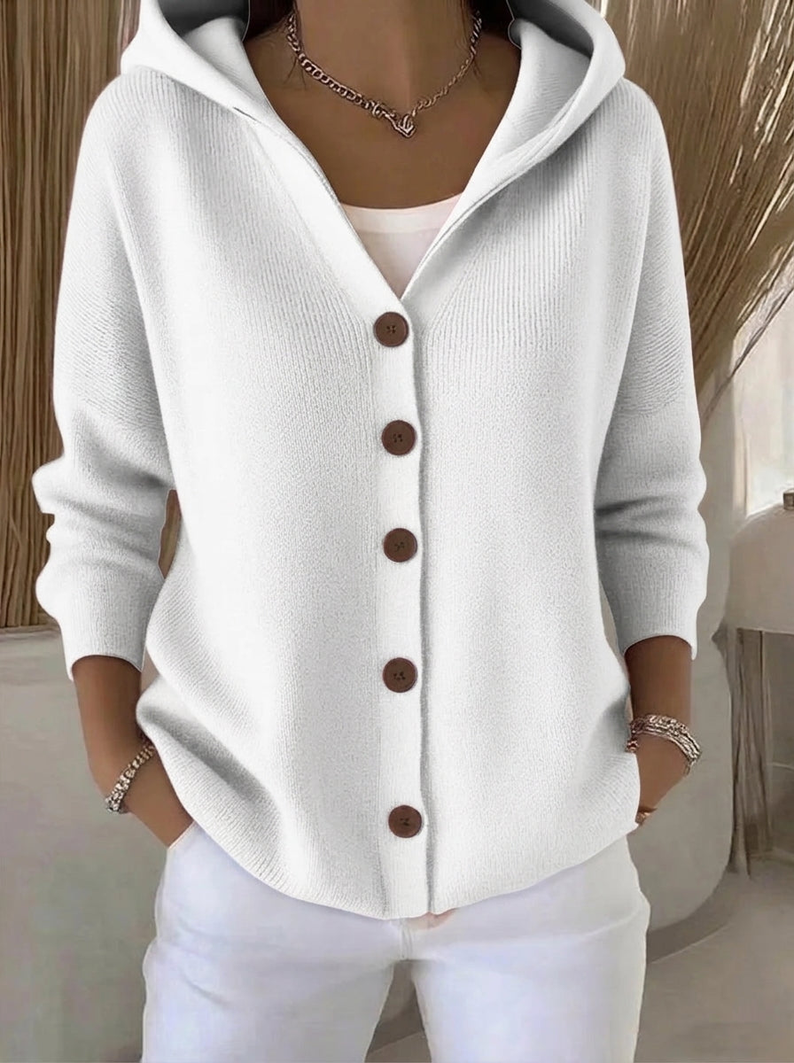 Rocío: Chaqueta de punto con capucha en gris