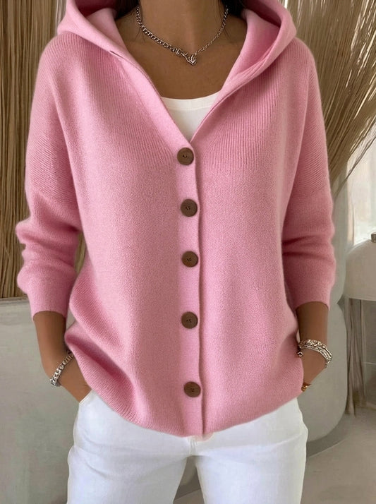 Rocío: Chaqueta de punto con capucha en rosa