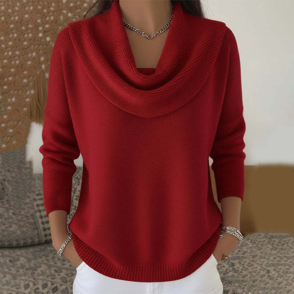 Edith | Jersey amplio con cuello vuelto drapeado