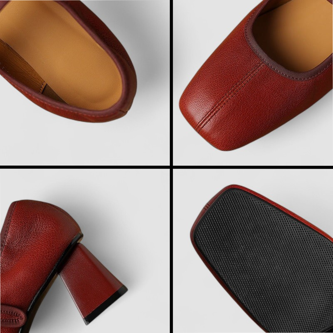 Lara | Zapatos Mary Jane de punta cuadrada con tacón medio