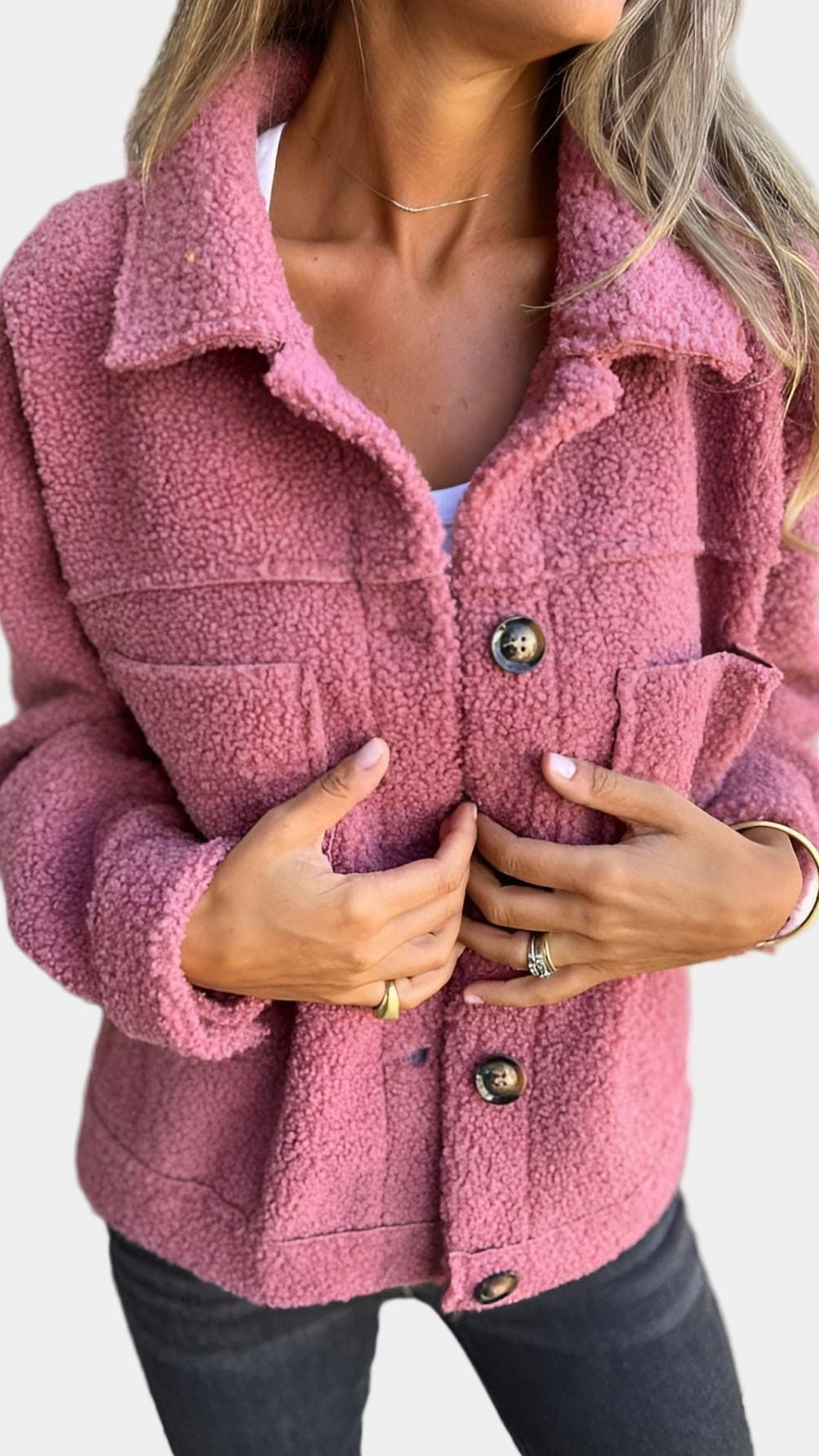 Yaiza | Chaqueta de borreguito con botones