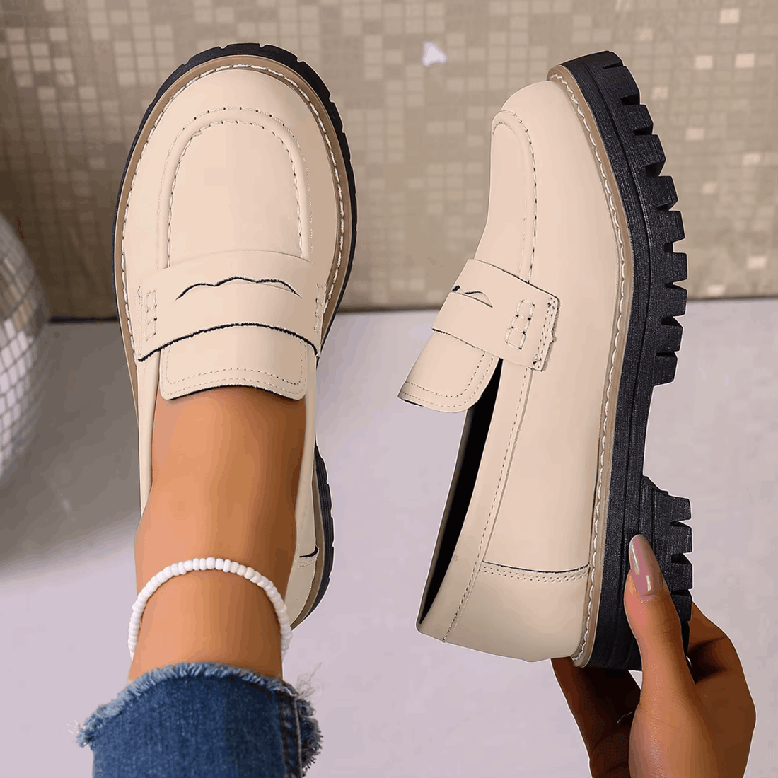 Ágata | Mocasines con plataforma de estilo colegial