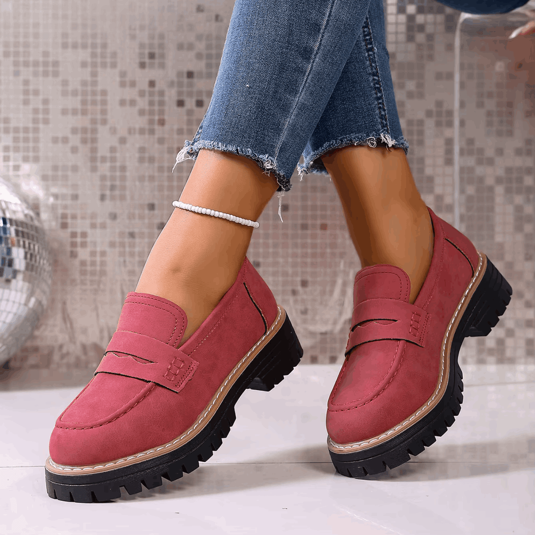 Ágata | Mocasines con plataforma de estilo colegial