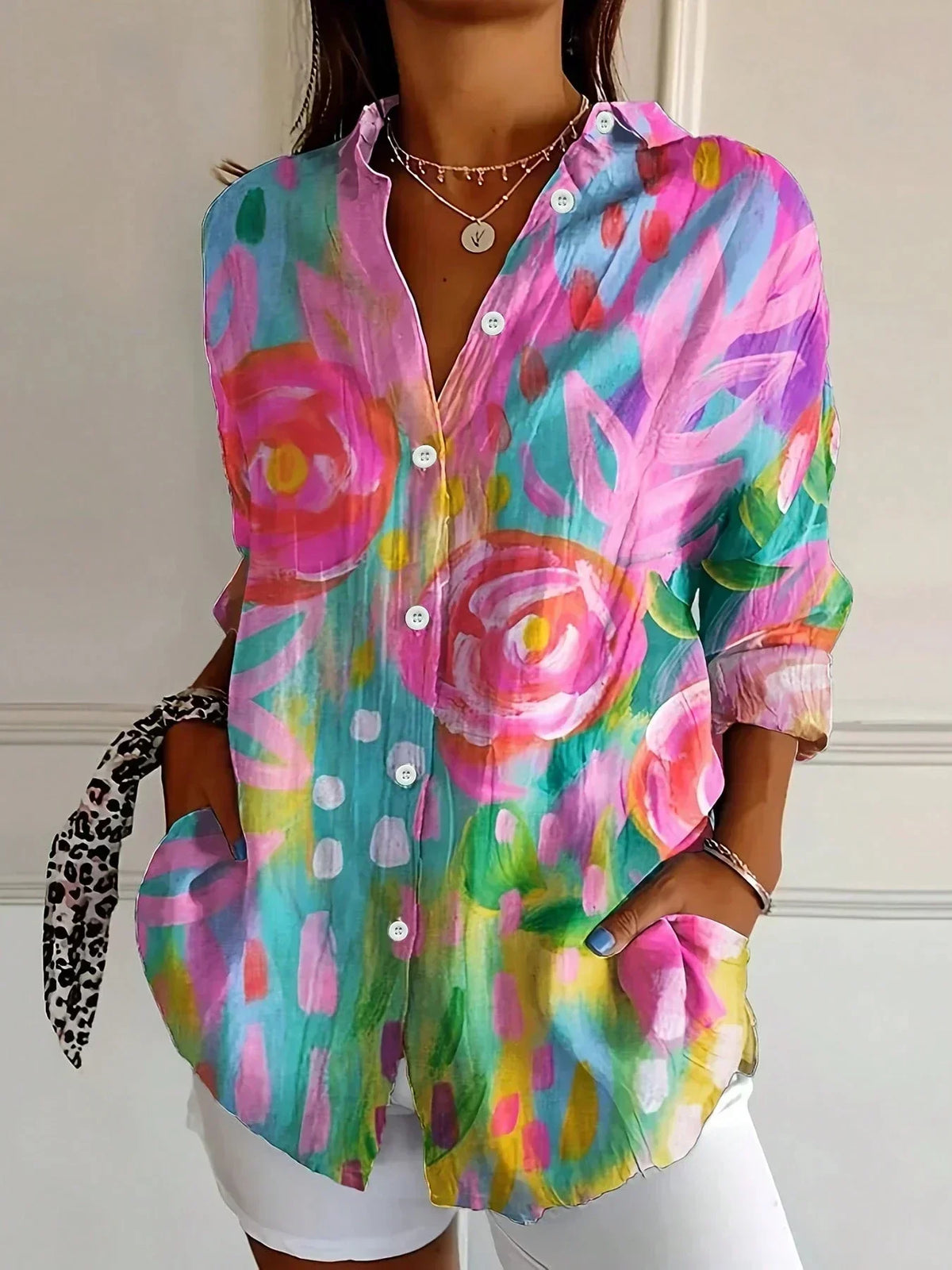 Itsaso | Blusa de estampado multicolor