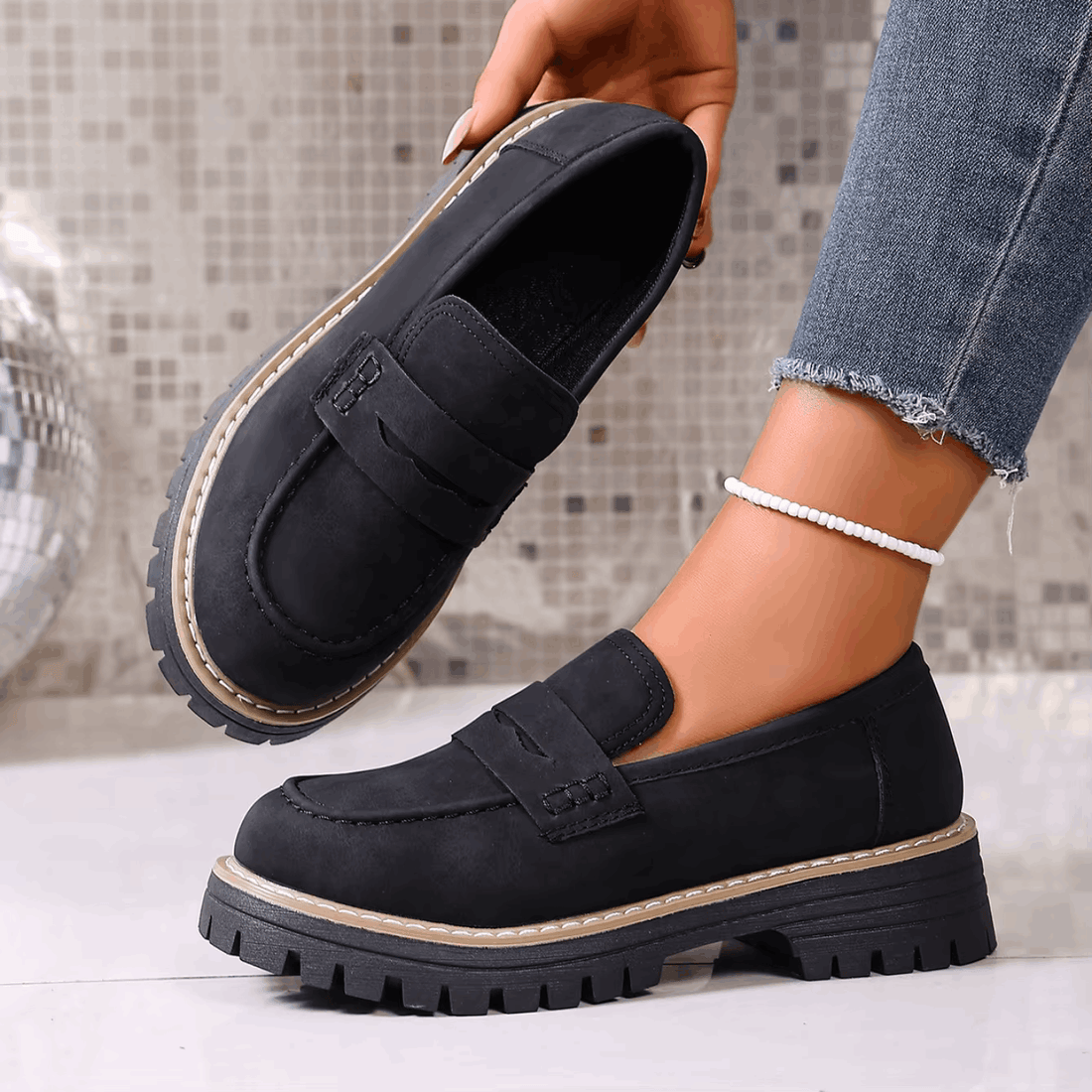 Ágata | Mocasines con plataforma de estilo colegial