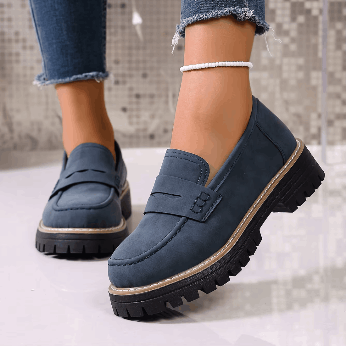 Ágata | Mocasines con plataforma de estilo colegial