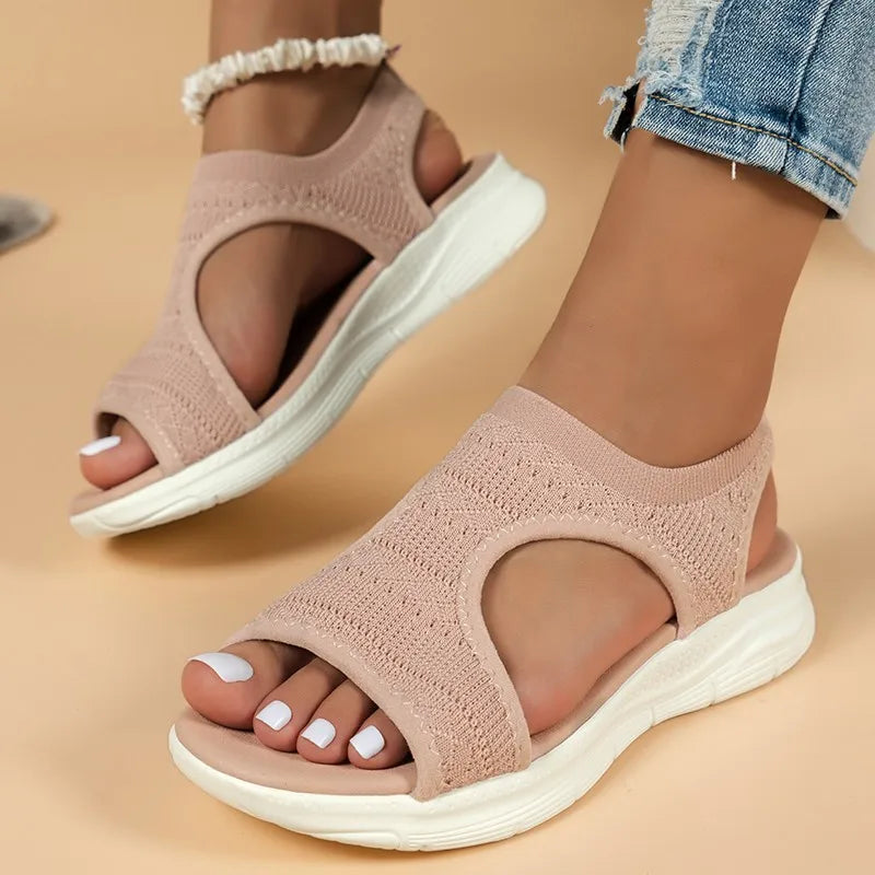 Faustina | Sandalias de punto transpirables con talón