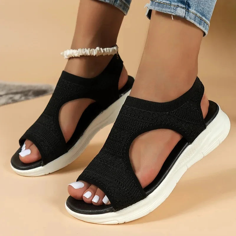 Faustina | Sandalias de punto transpirables con talón