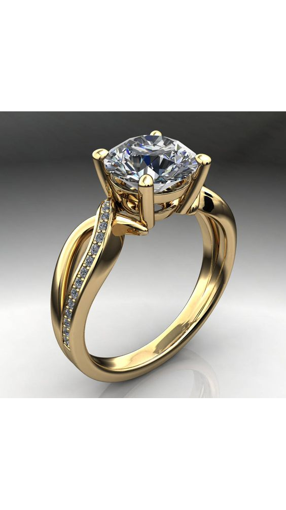 Isabel: Anillo trenzado vintage dorado con circonita