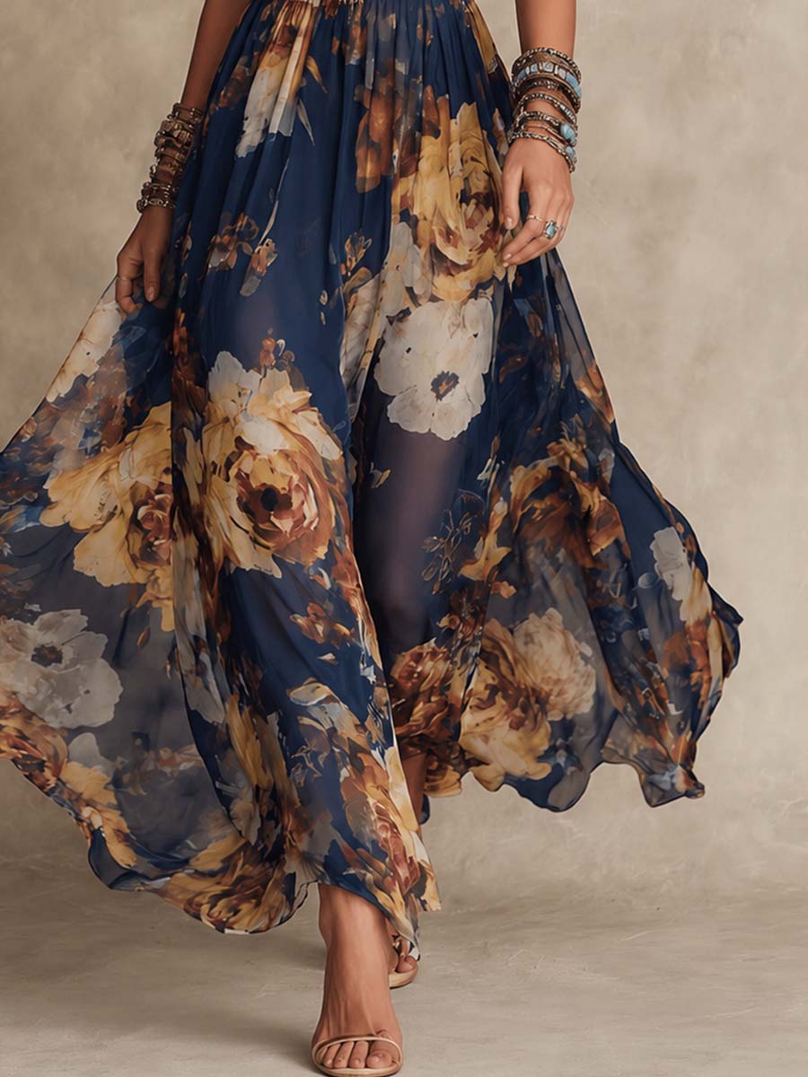 Dulce: Vestido largo floral con tirantes