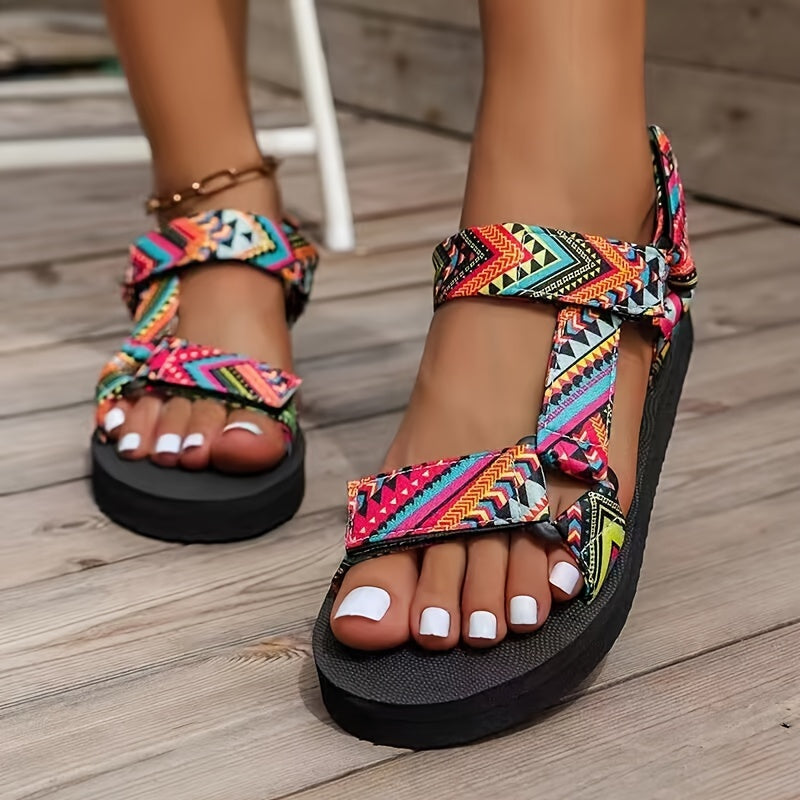 Candelaria | Sandalias deportivas con tiras estampadas