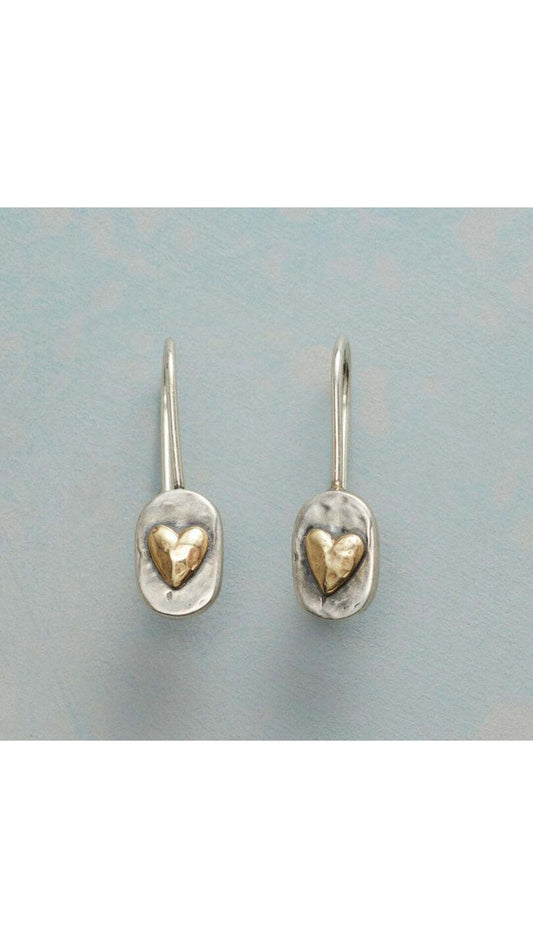 Maya: Pendientes vintage con corazón dorado