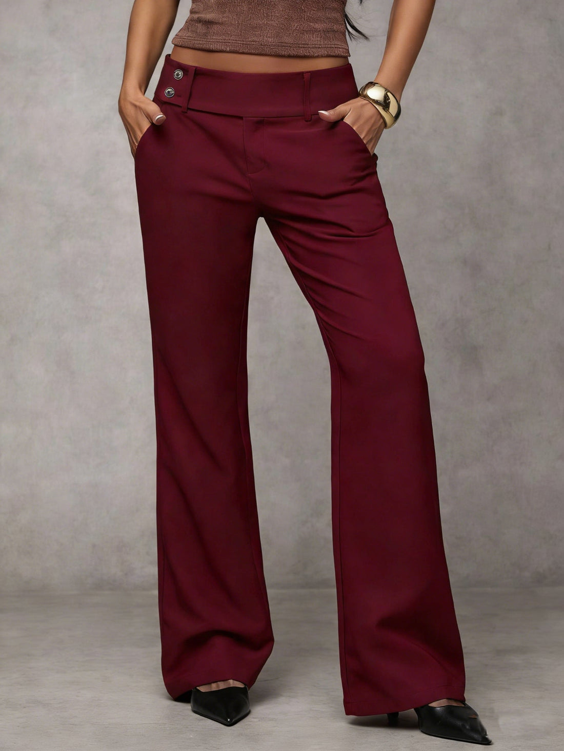 Silvia: Pantalón de corte fluido en rosa vino
