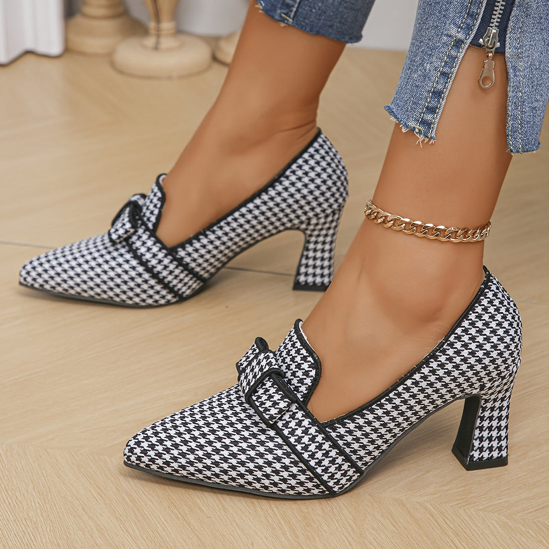 Rosalinda | Zapatos de salón de pata de gallo