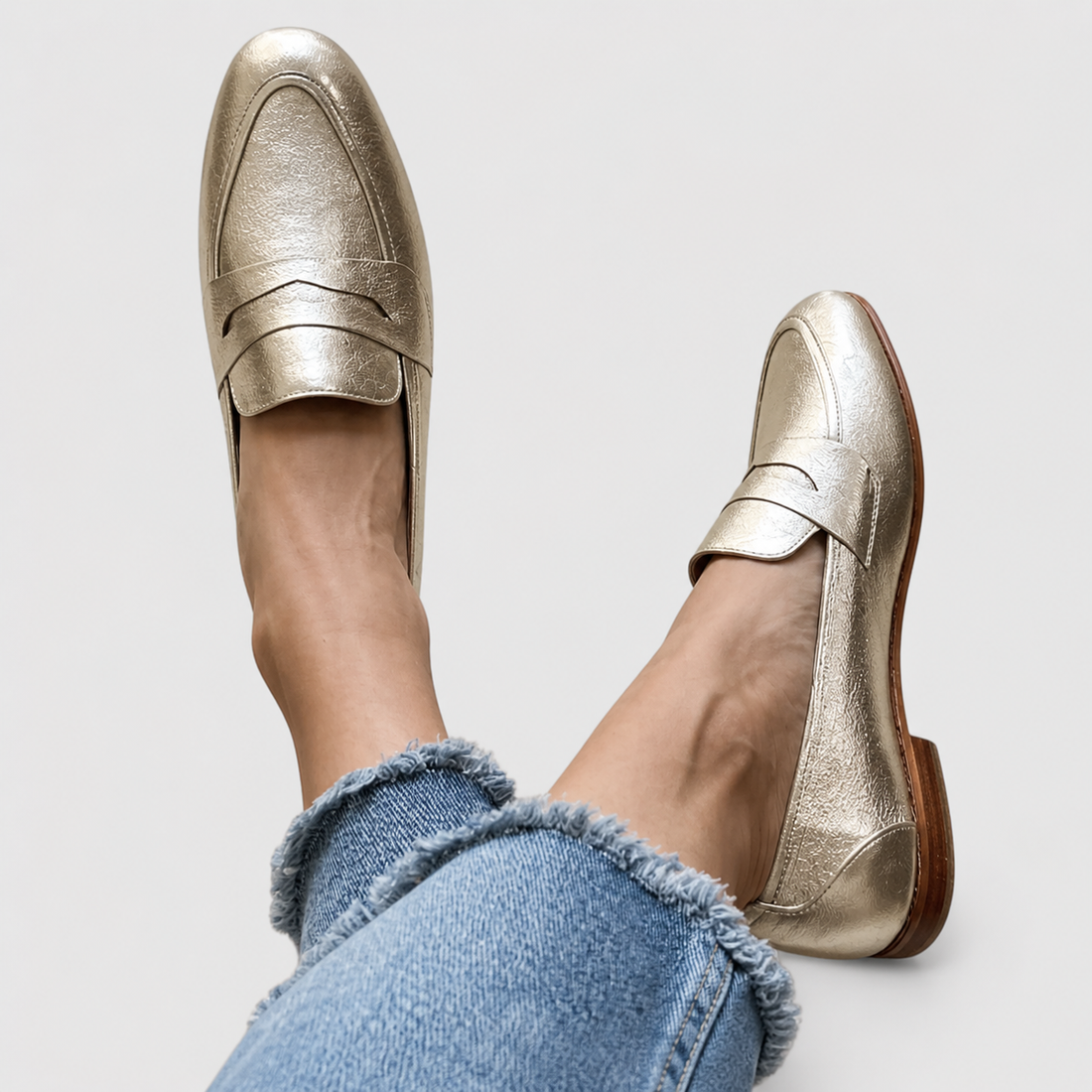Brenda | Mocasines metalizados para el día a día