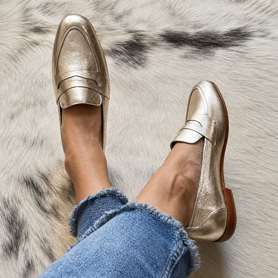 Brenda | Mocasines metalizados para el día a día