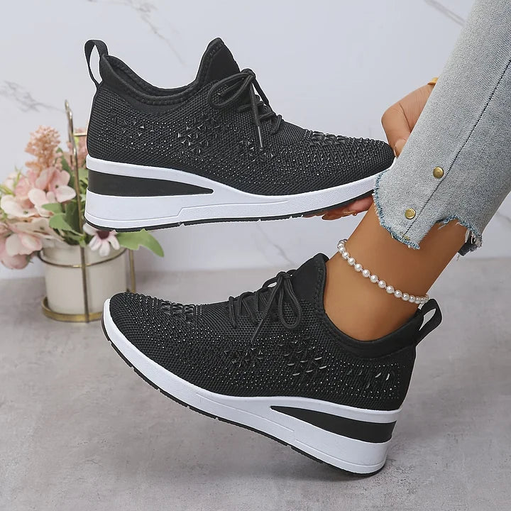 Trinidad | Zapatillas de punto con brillo y cuña