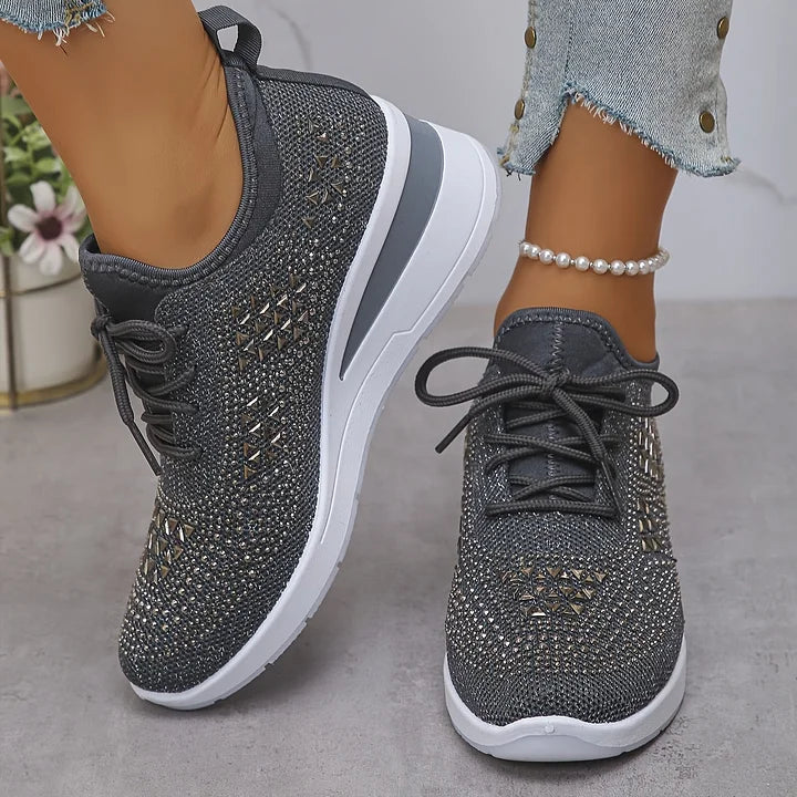 Trinidad | Zapatillas de punto con brillo y cuña
