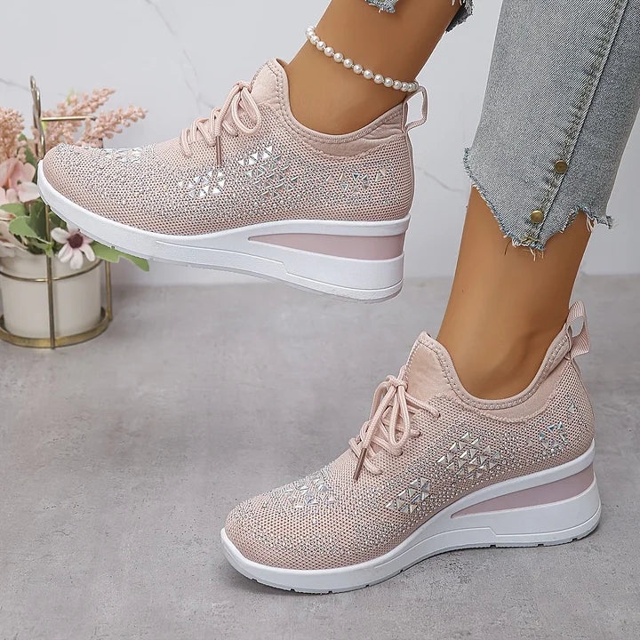 Trinidad | Zapatillas de punto con brillo y cuña
