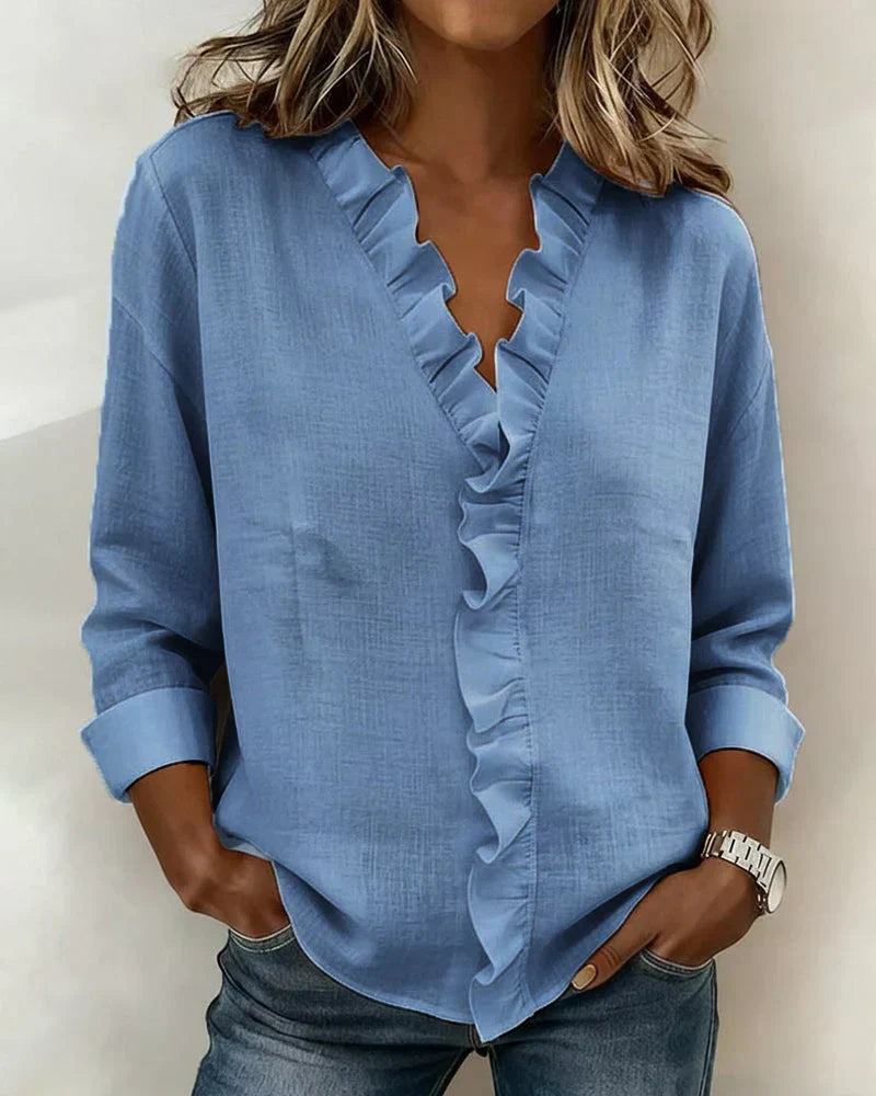 Serafina | Blusa con volantes y escote en pico