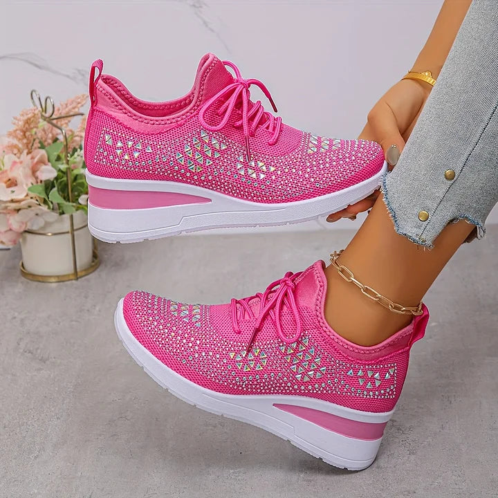 Trinidad | Zapatillas de punto con brillo y cuña