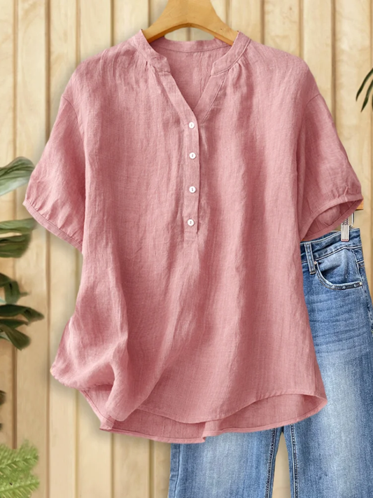 Penélope | Blusa de tacto suave con escote en pico