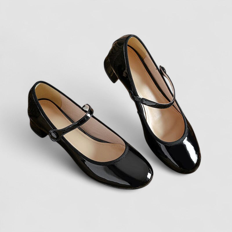 Josefa | Zapatos Mary Jane de charol con tacón ancho