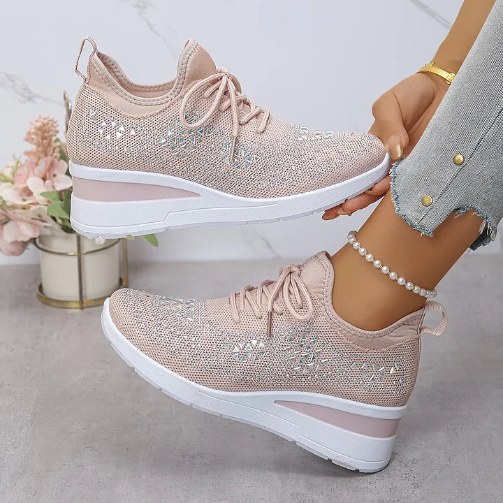 Trinidad | Zapatillas de punto con brillo y cuña