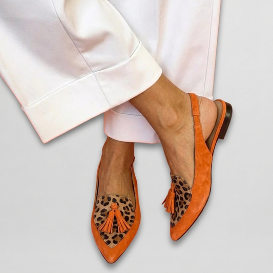 Clementina | Sandalias destalonadas con pompones