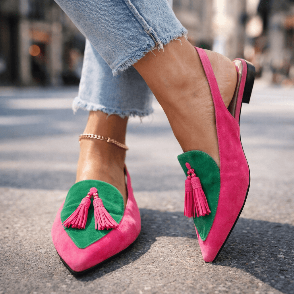 Clementina | Sandalias destalonadas con pompones