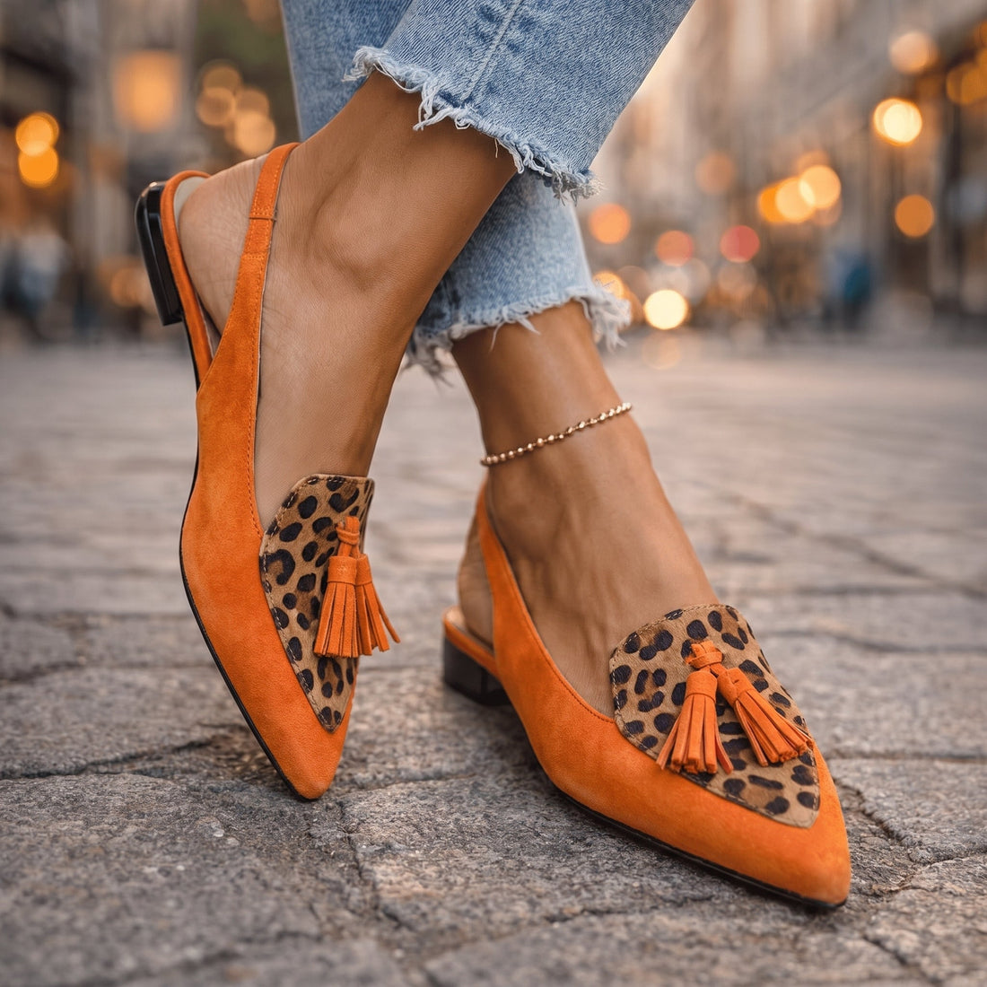 Clementina | Sandalias destalonadas con pompones