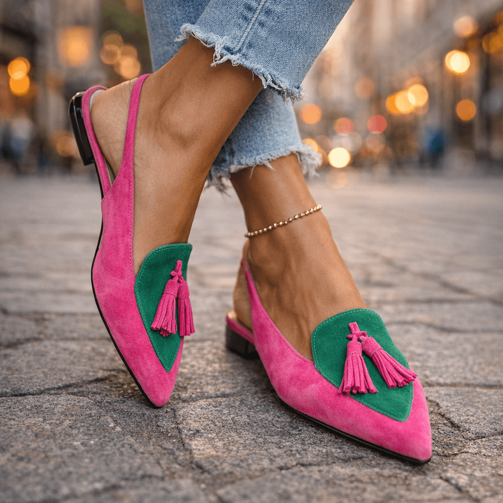 Clementina | Sandalias destalonadas con pompones