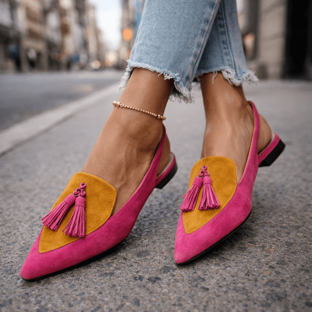 Clementina | Sandalias destalonadas con pompones