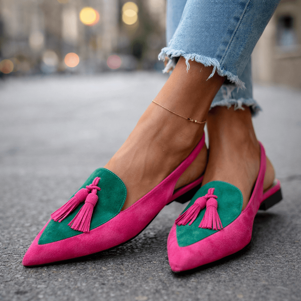Clementina | Sandalias destalonadas con pompones