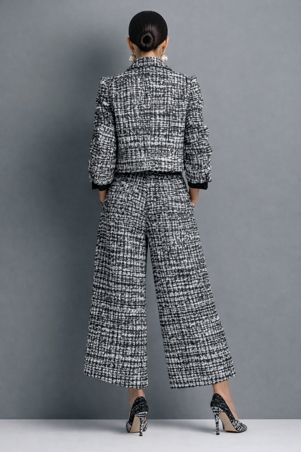 Azahara: Conjunto de tweed de dos piezas