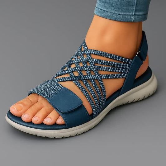 Zulema | Sandalias de tiras elásticas trenzadas