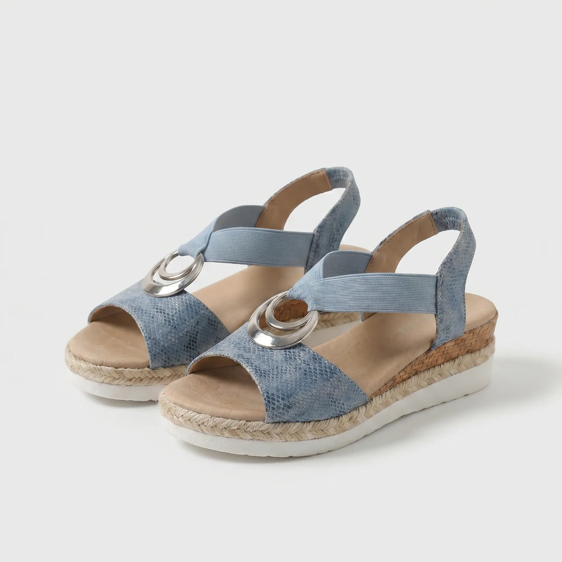 Ángeles | Sandalias de cuña con aro metálico