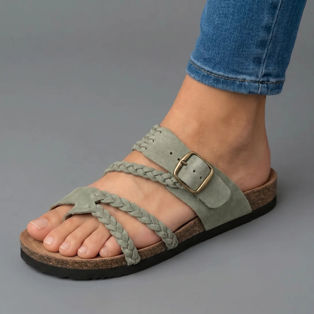 Irati | Sandalias de tiras trenzadas con plantilla de corcho