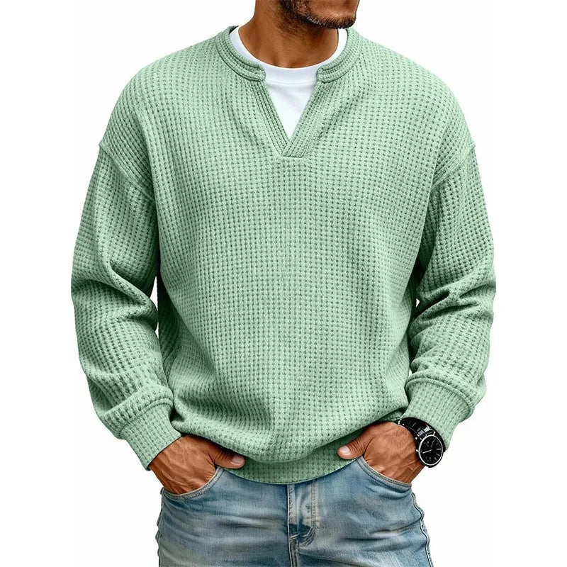 Daniel: Jersey de punto texturizado en verde claro