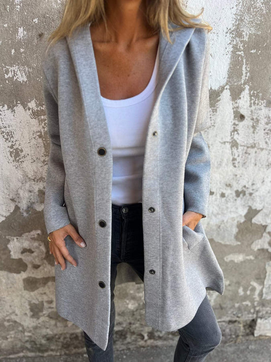 Laura: Chaqueta con capucha de corte holgado en gris