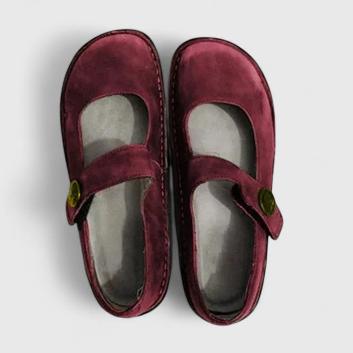Lucila | Zapatos Mary Jane de ante de punta redonda