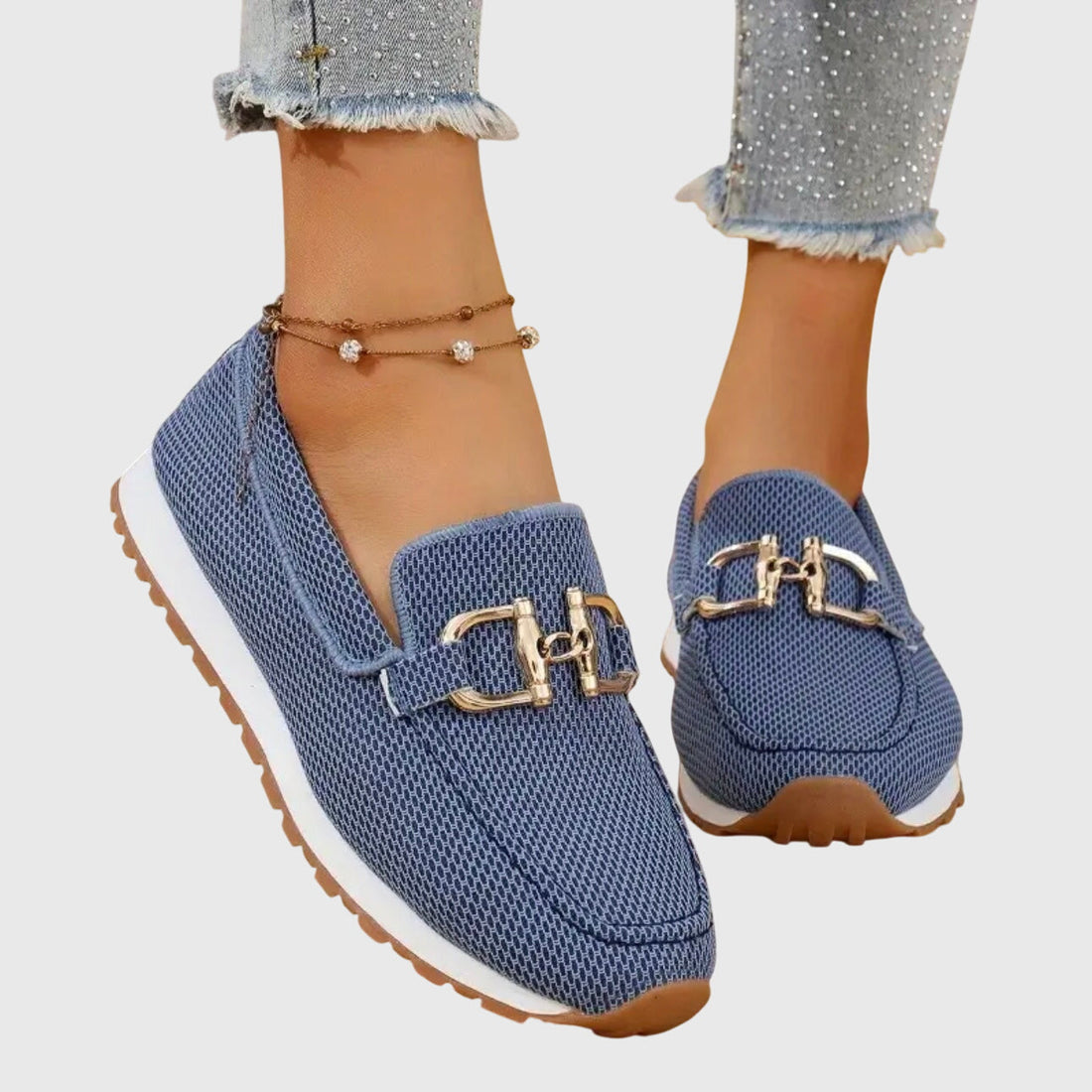 Antonia | Mocasines en tonos suaves con detalle metálico