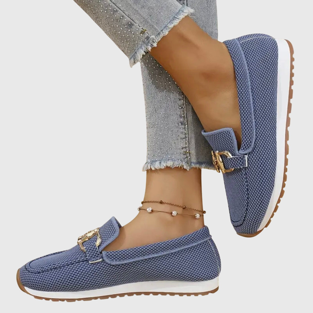 Antonia | Mocasines en tonos suaves con detalle metálico