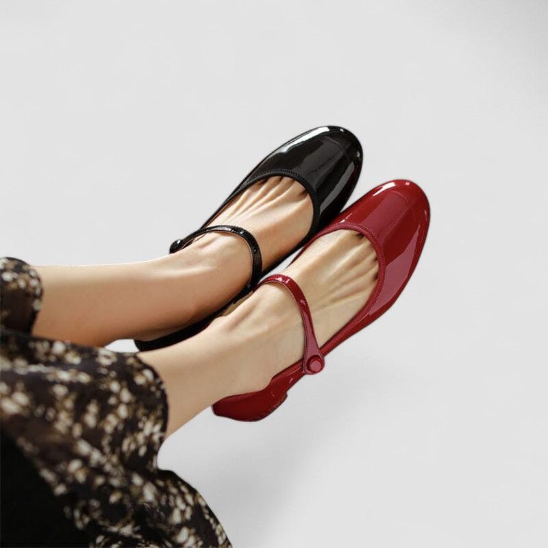Josefa | Zapatos Mary Jane de charol con tacón ancho