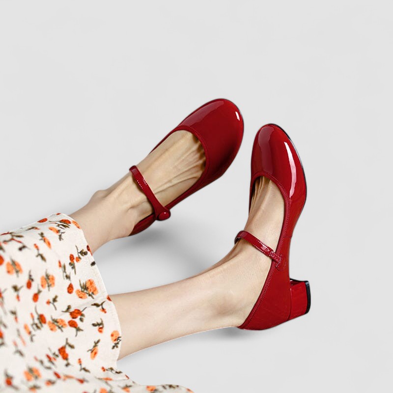 Josefa | Zapatos Mary Jane de charol con tacón ancho
