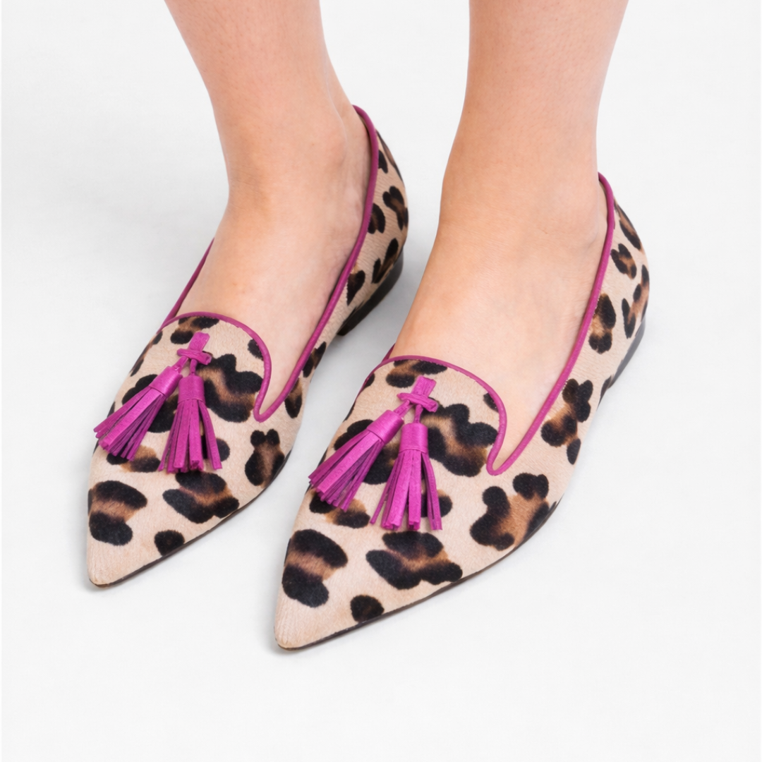 Dorotea | Mocasines de leopardo con borlas