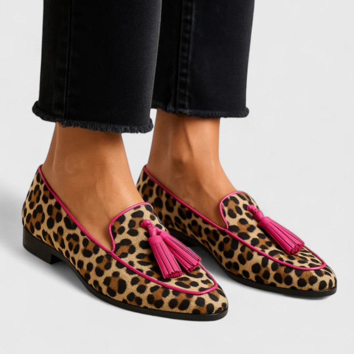 Guadalupe | Mocasines de leopardo con borla