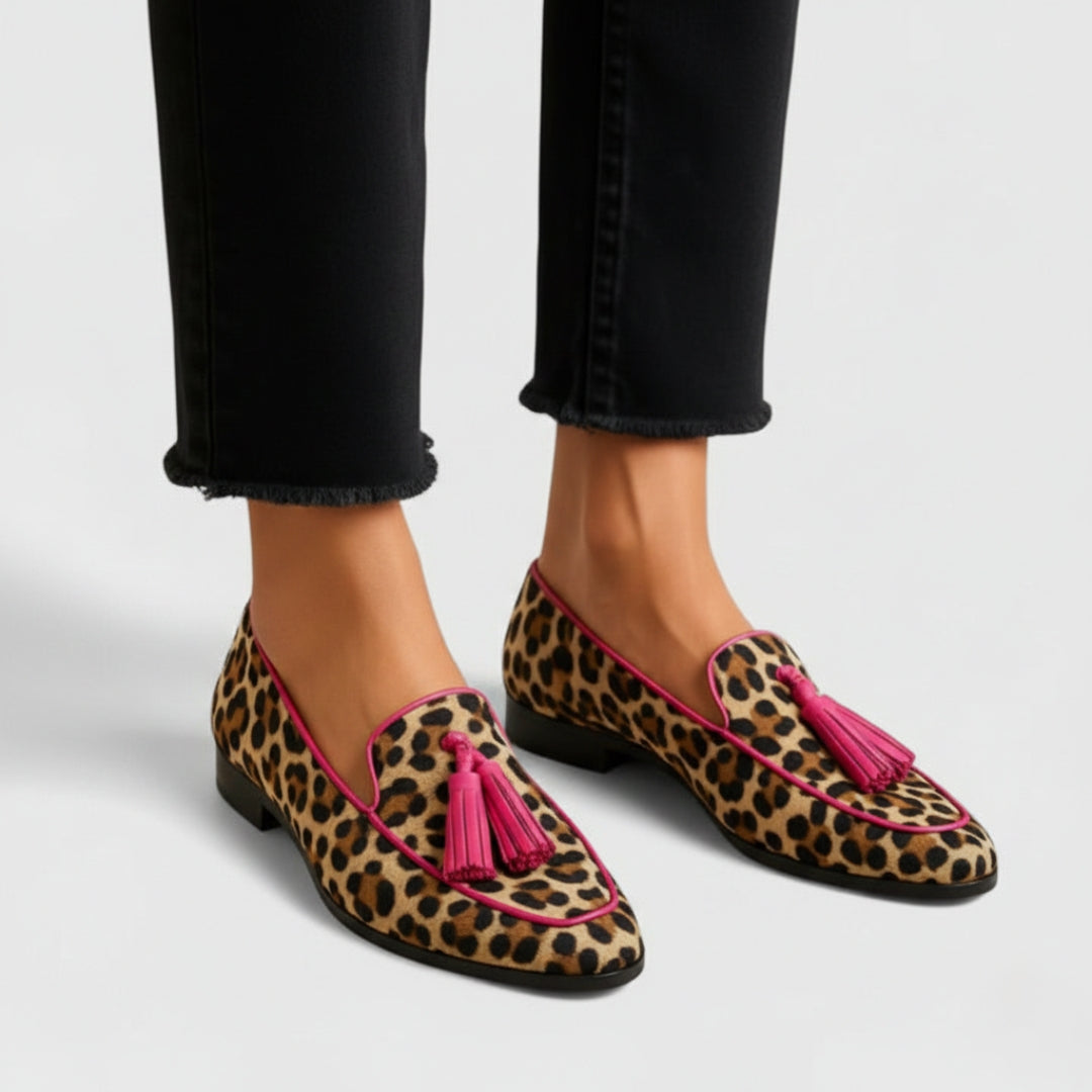 Guadalupe | Mocasines de leopardo con borla